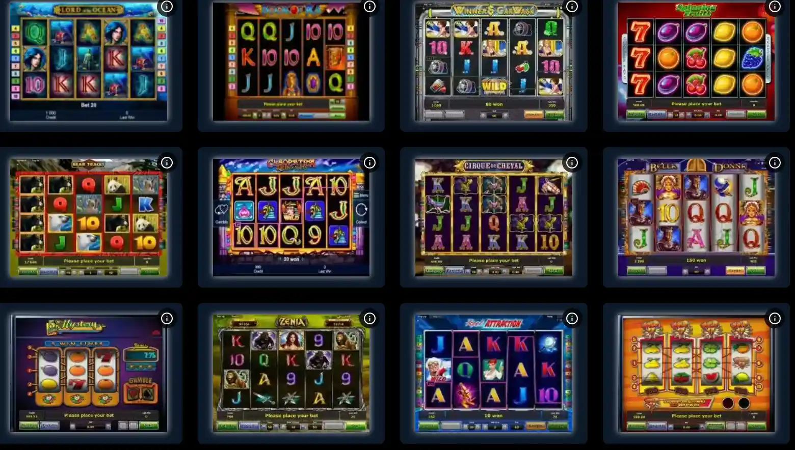 Spinstralia pokies lobby showing game cards, provider names and demo options