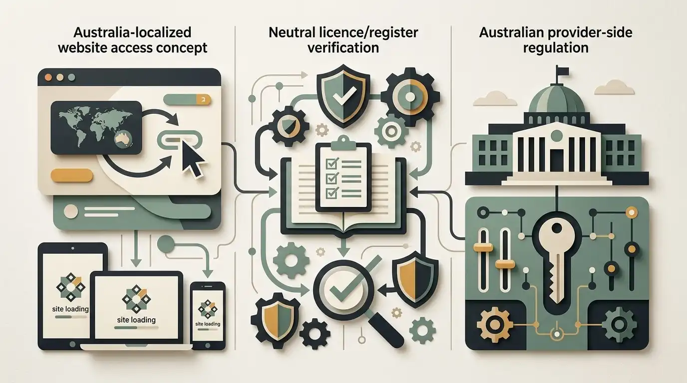 Australian localization, licensing status and provider-side regulation compared side by side